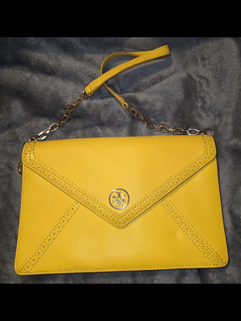 Tory Burch Robinson  Envelope Clutch Yellow